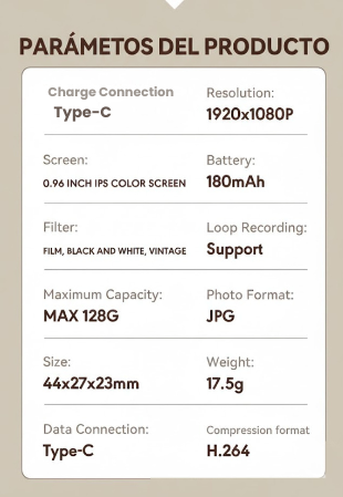 Cámara Llavero Retro Video Recorder